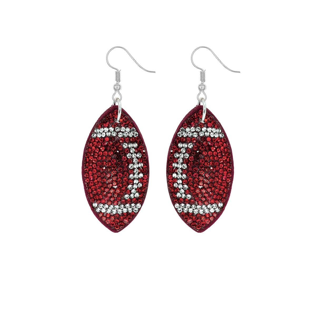 Red Football Padded Earrings
