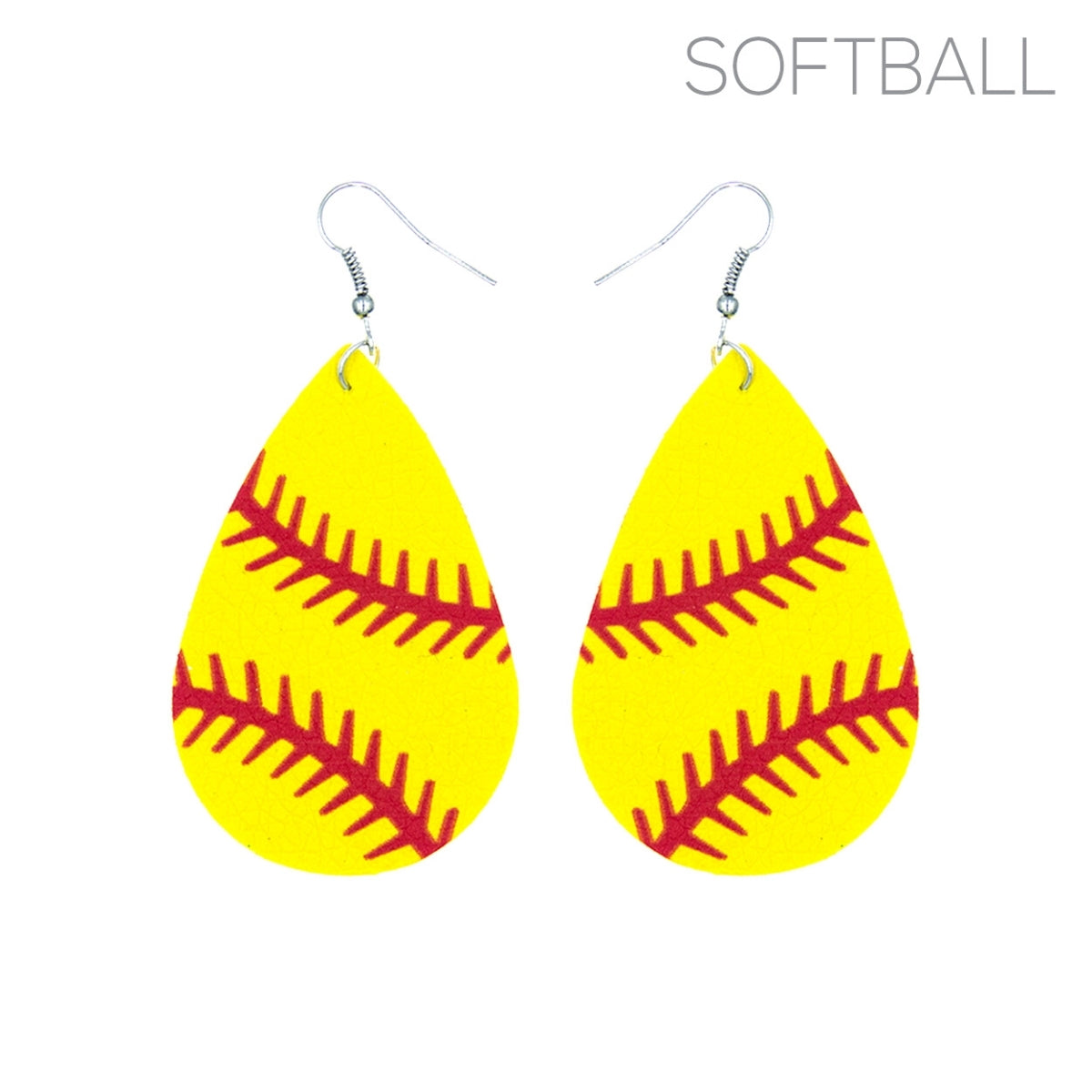 Softball Vegan Leather Earrings