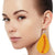 Mustard Yellow Softball Teardrop Earrings