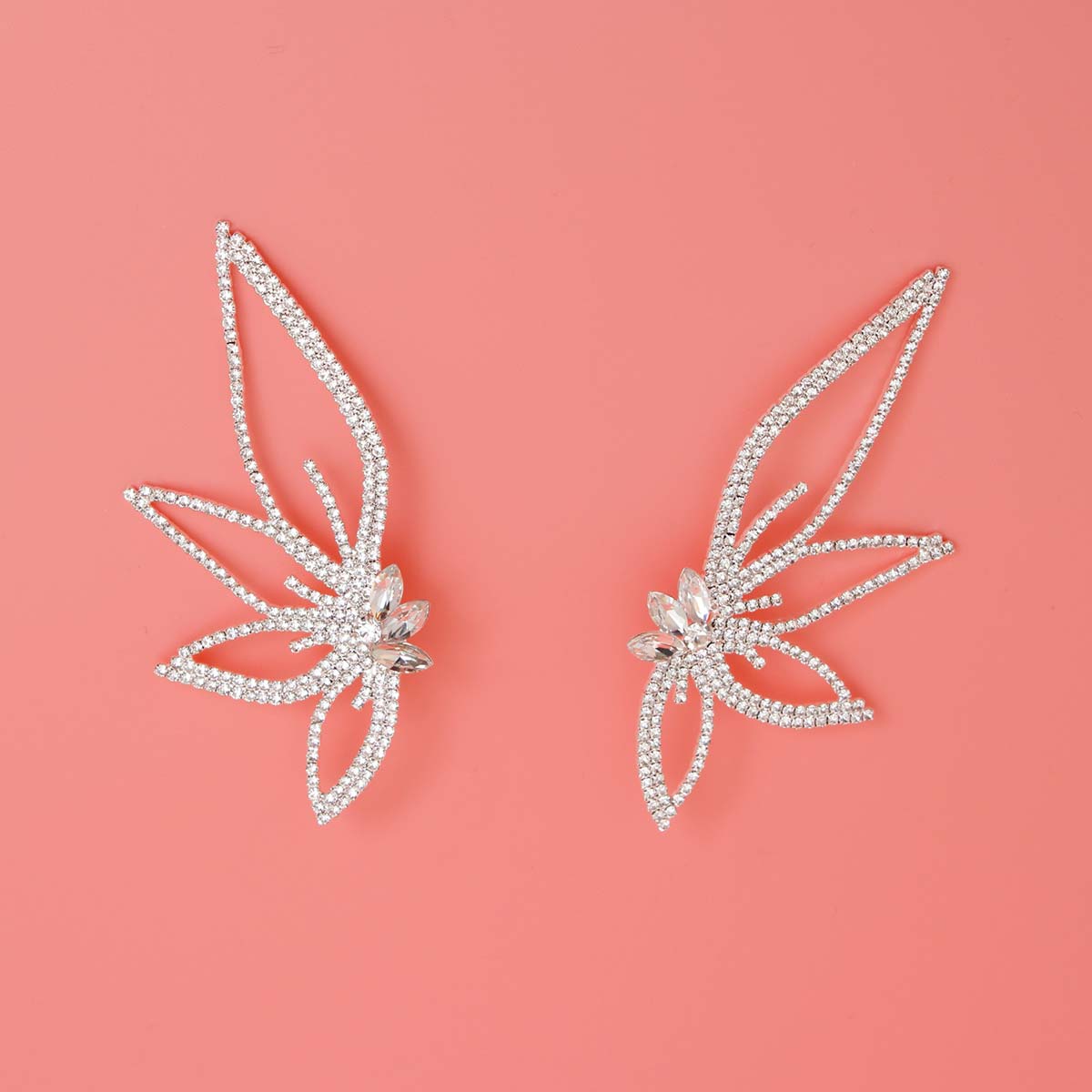 Silver Half Flower Earrings