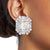 Silver Rectangle CZ Studs