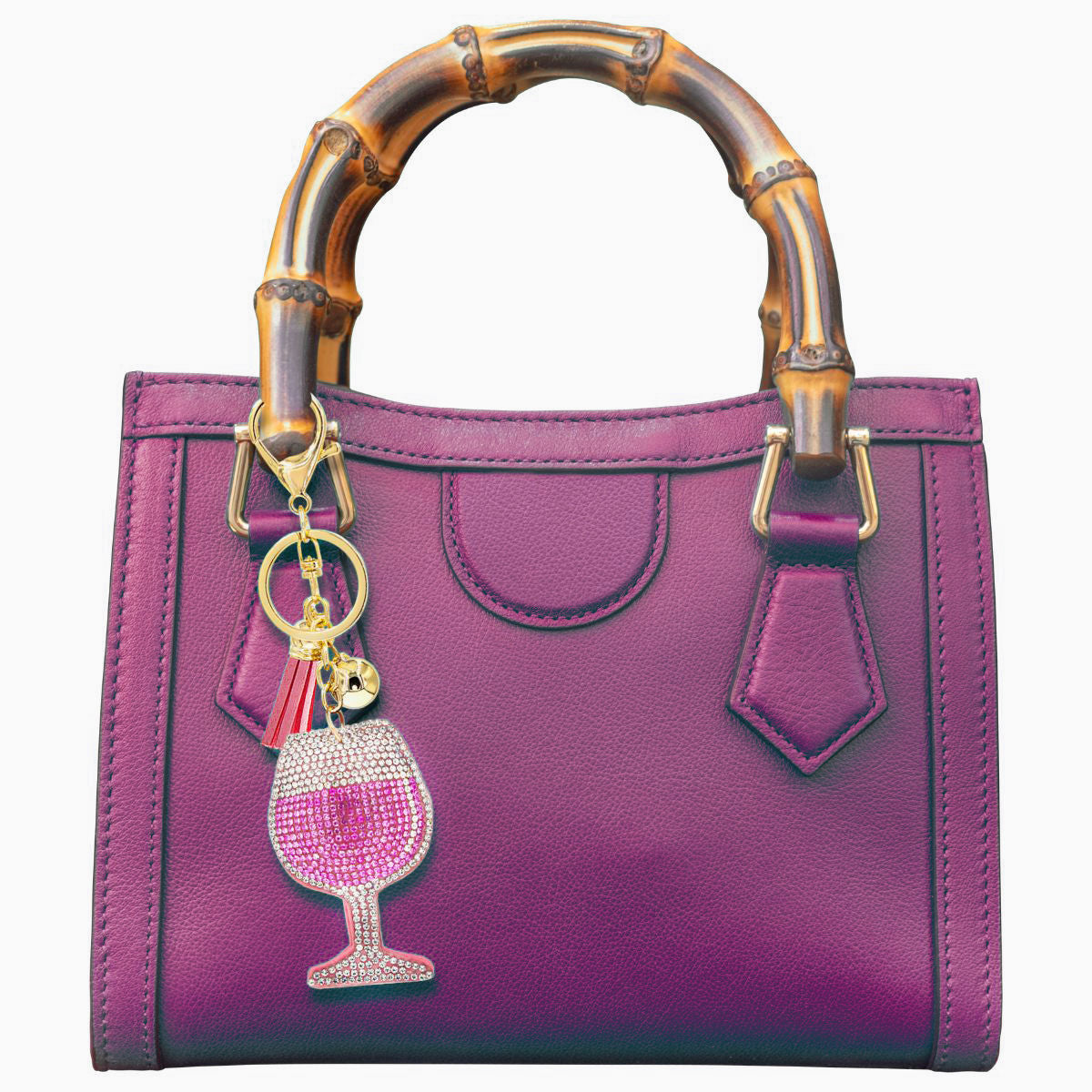 Pink Rose Keychain Bag Charm