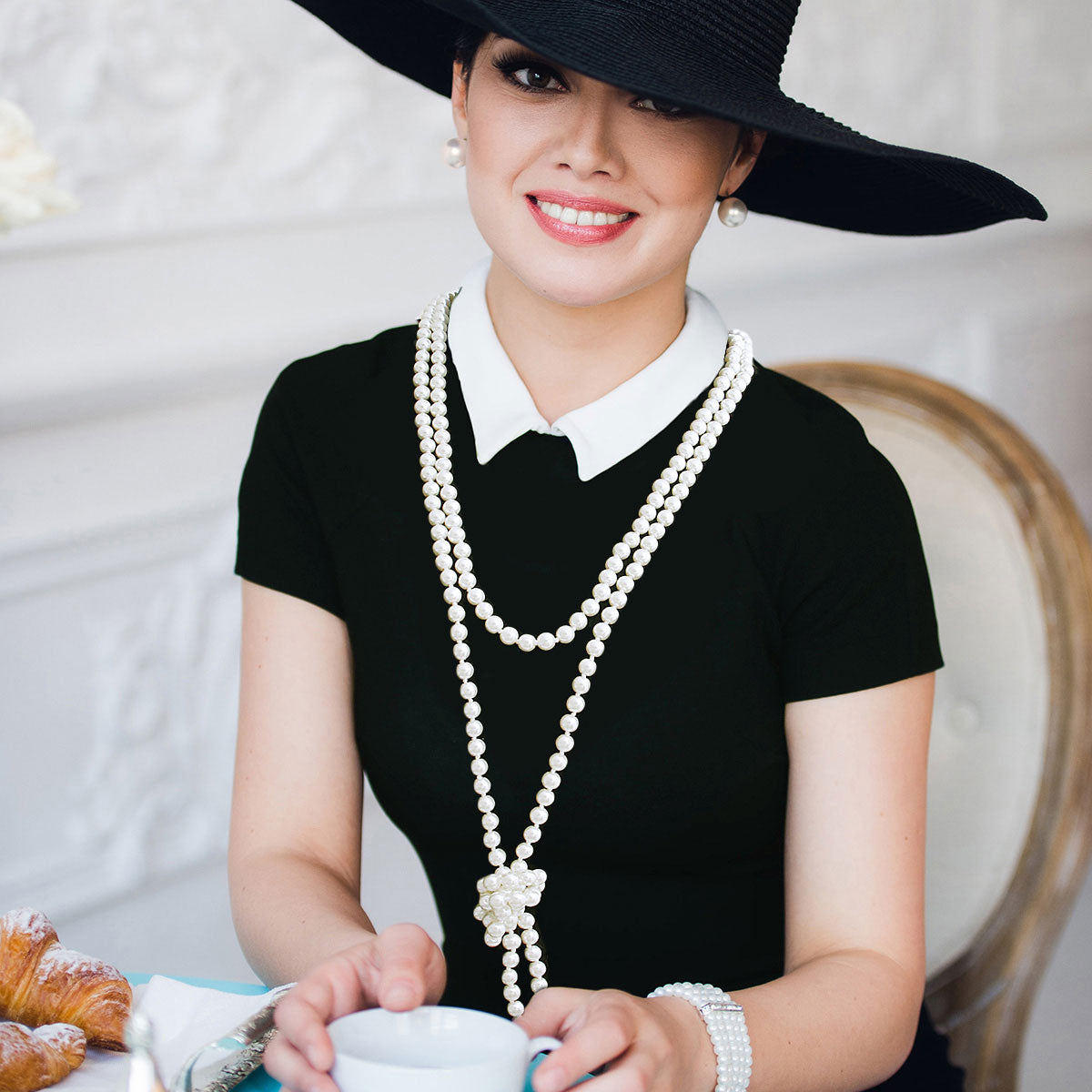 84&quot; 8mm Cream Pearl Necklace