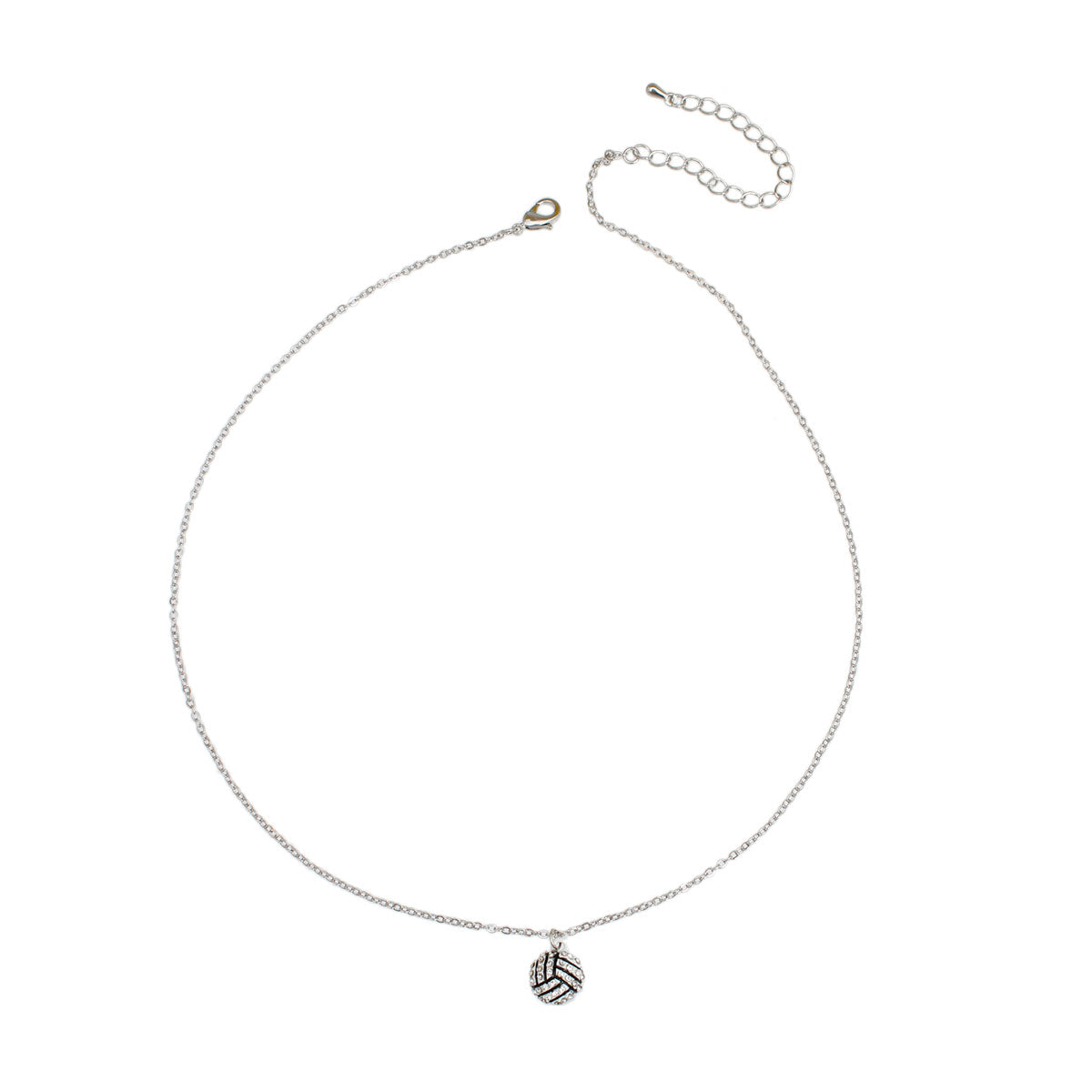 White Rhinestone Volleyball Necklace