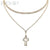 Gold Rhinestone Cross 2 Choker Set