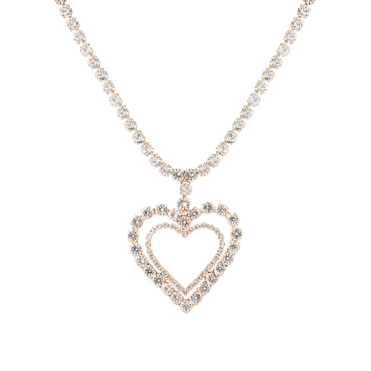 Gold Double Heart Choker