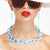 Aqua Rubber Coated Chain Necklace