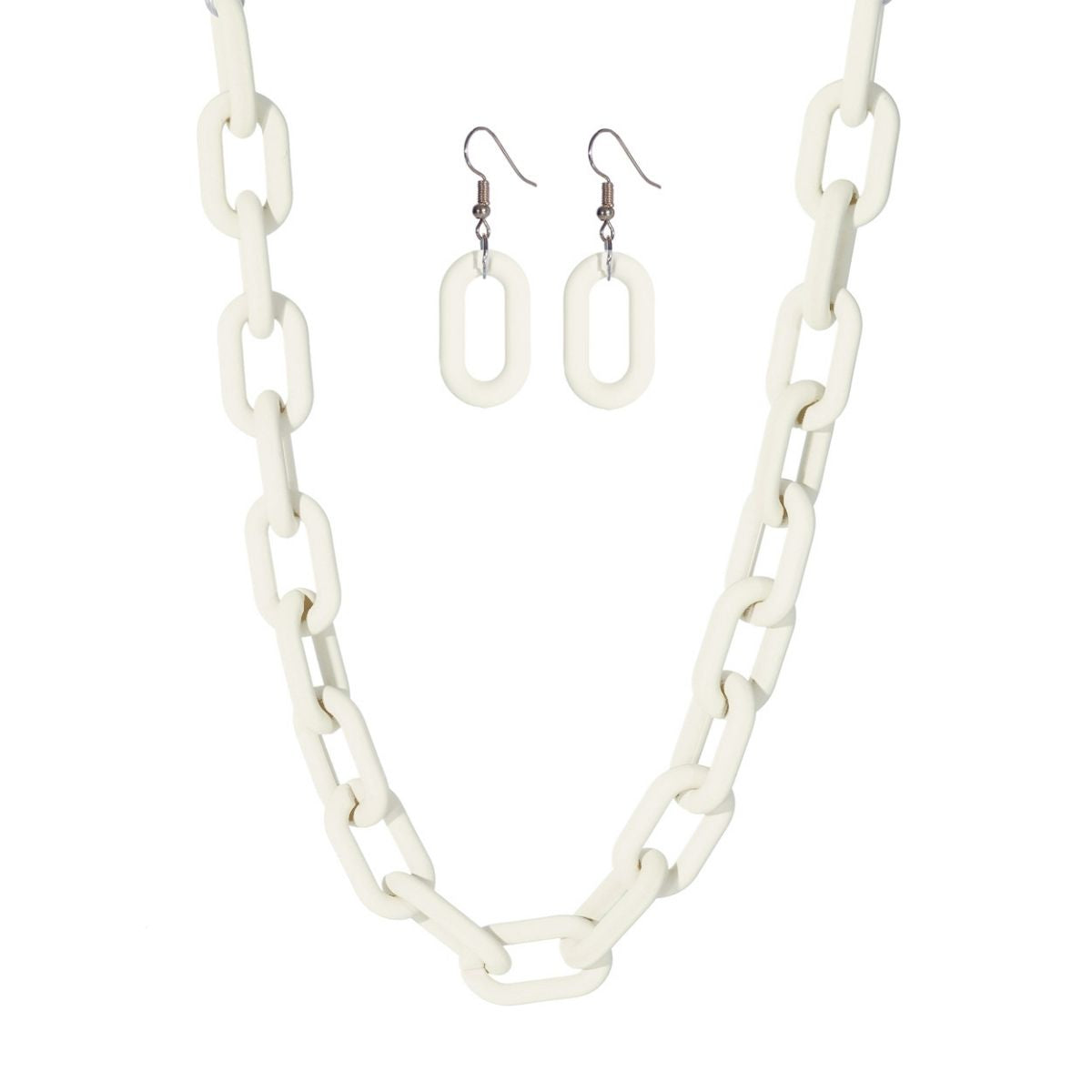 White Rubber Coated Chain Necklace
