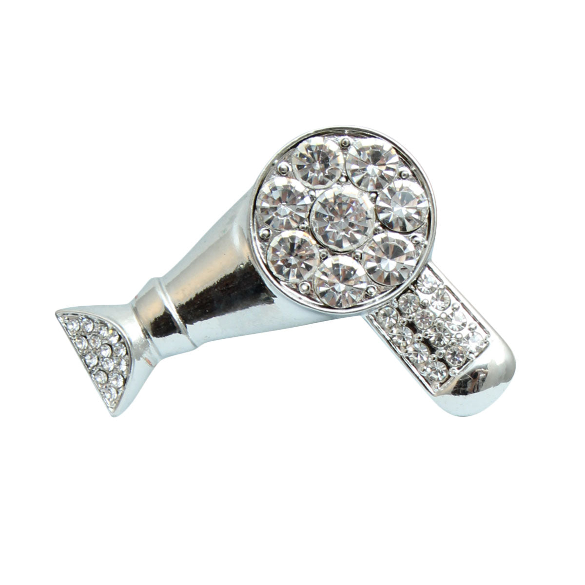 Silver Hair Dryer Brooch