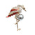 Multi Color Crane with Pearl Brooch