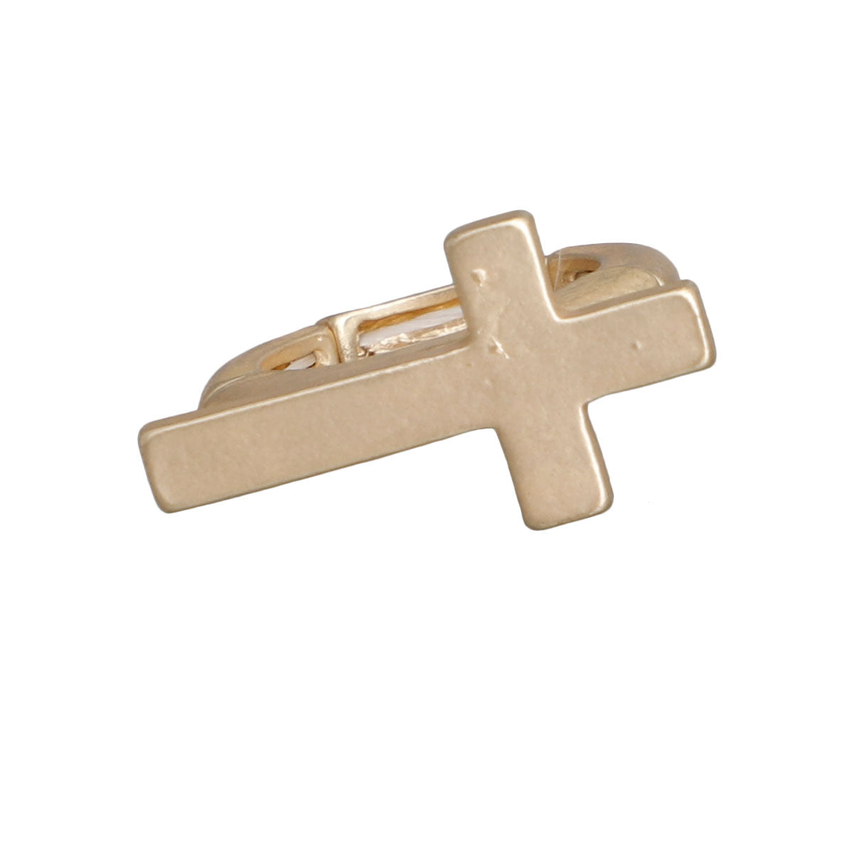 Matte Gold Side Cross Ring