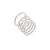 Silver Guitar String Pearl Ring Set