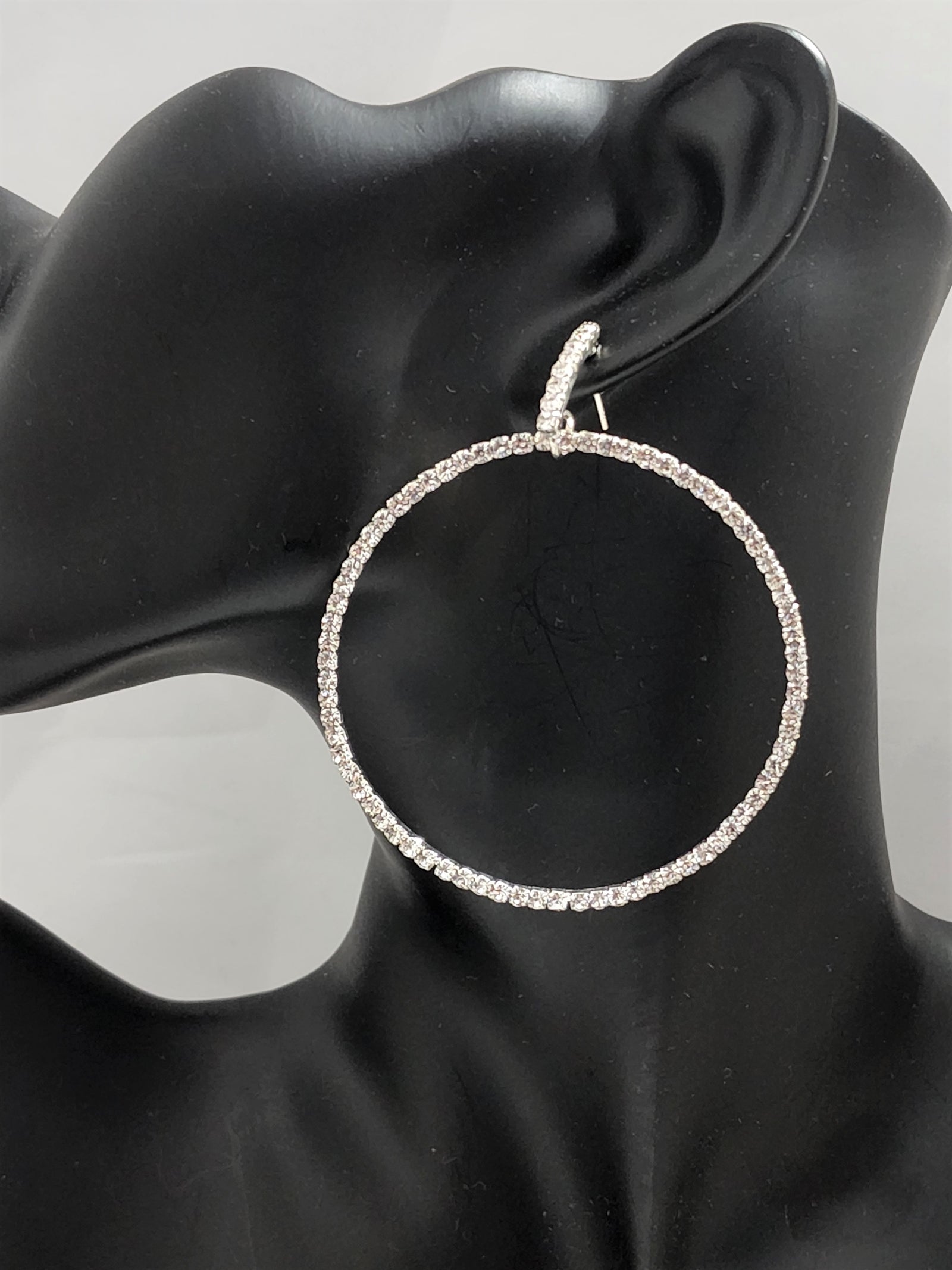 rhinestone side hoops