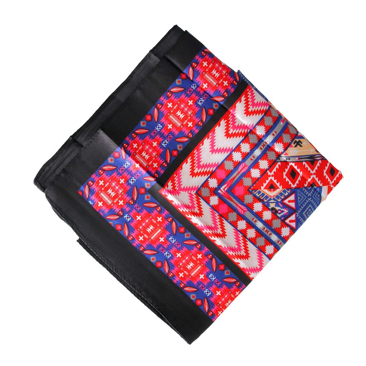 Black Boho Silky Babushka Scarf