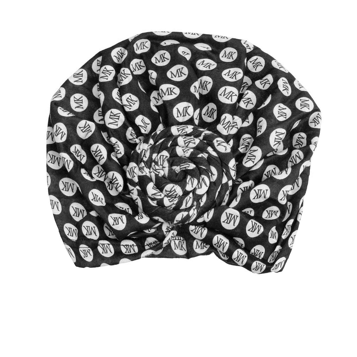 Black MK Circle Twist Knot Turban