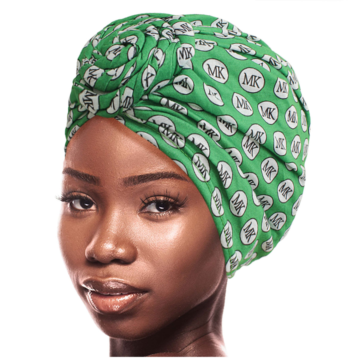 Green MK Circle Twist Knot Turban