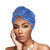 Blue MK Twist Knot Turban