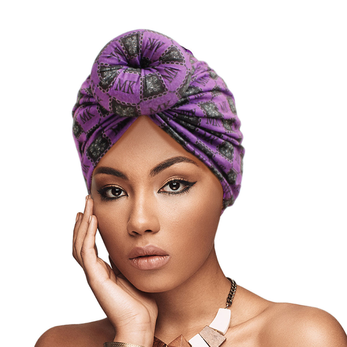 Purple MK Donut Knot Turban