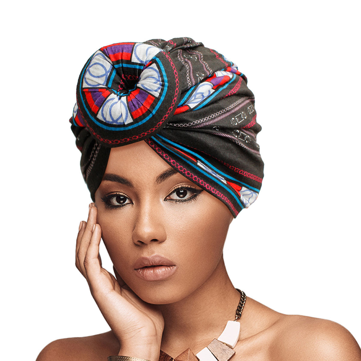 Black Infinity Ring Donut Knot Turban