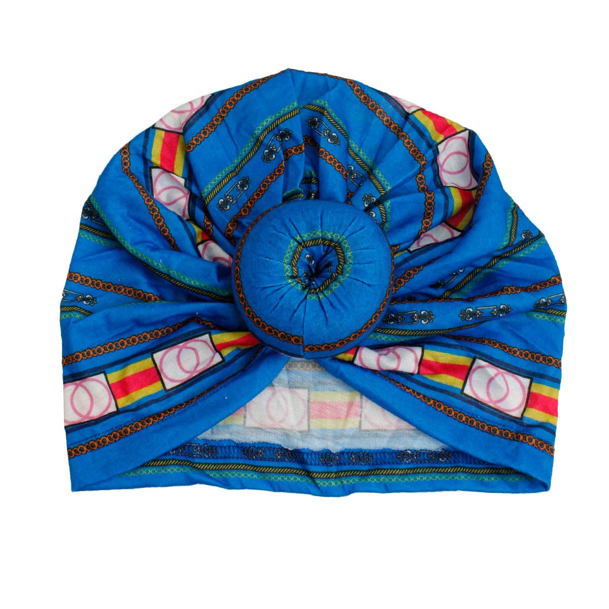 Blue Infinity Ring Donut Knot Turban