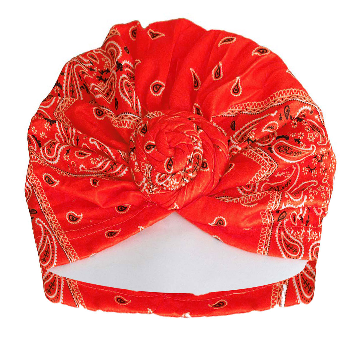 Red Bandana Print Twist Turban