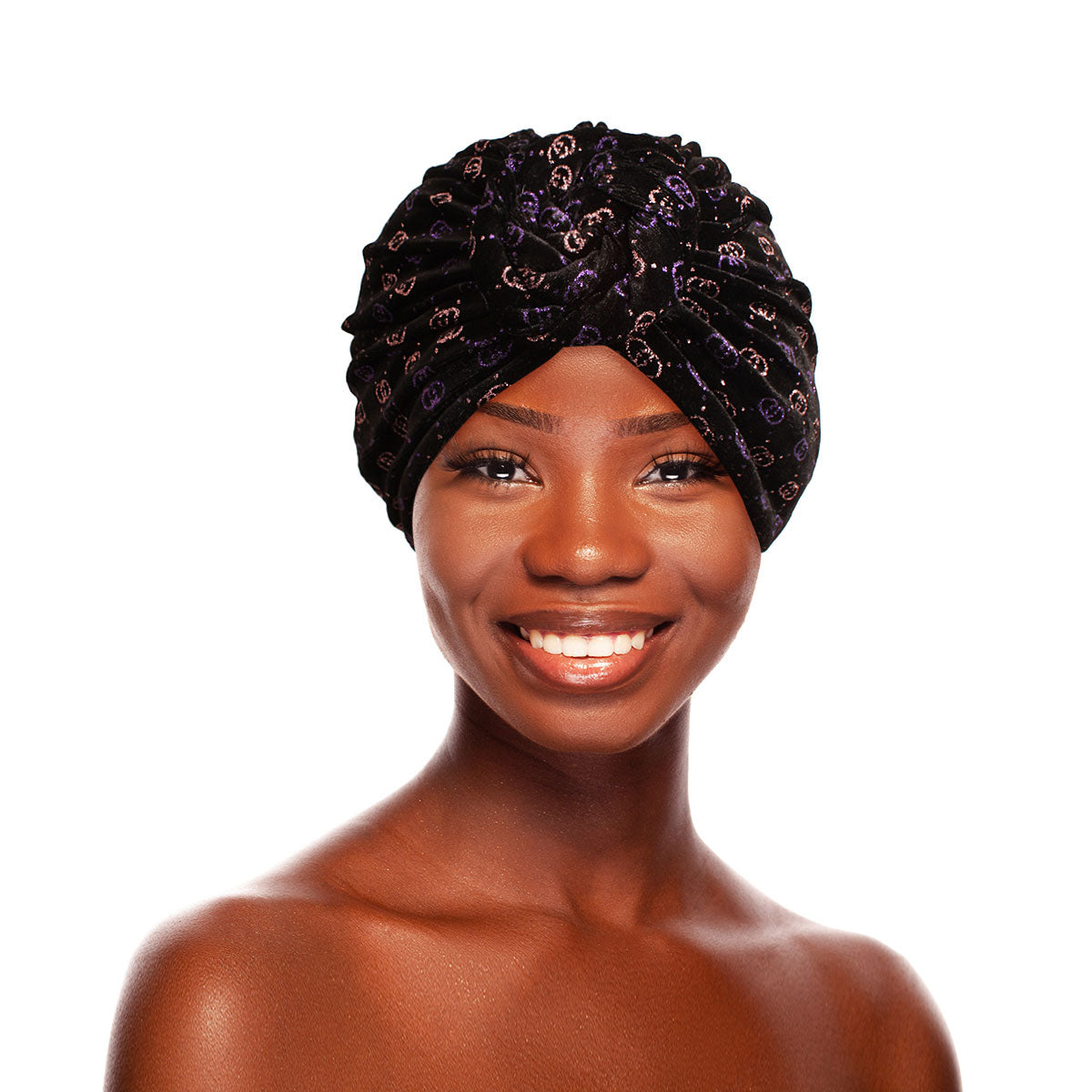 Black Velvet Designer Twist Turban