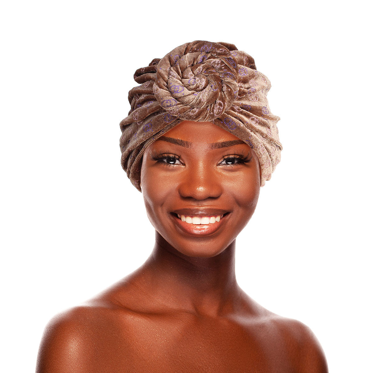 Brown Velvet Designer Twist Turban