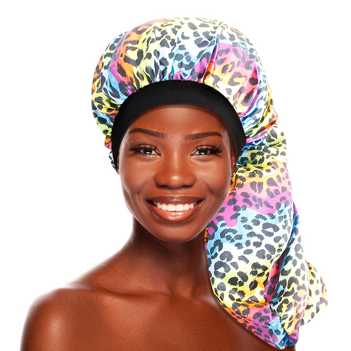 Rainbow Cheetah Dreadlocks Braid Bonnet