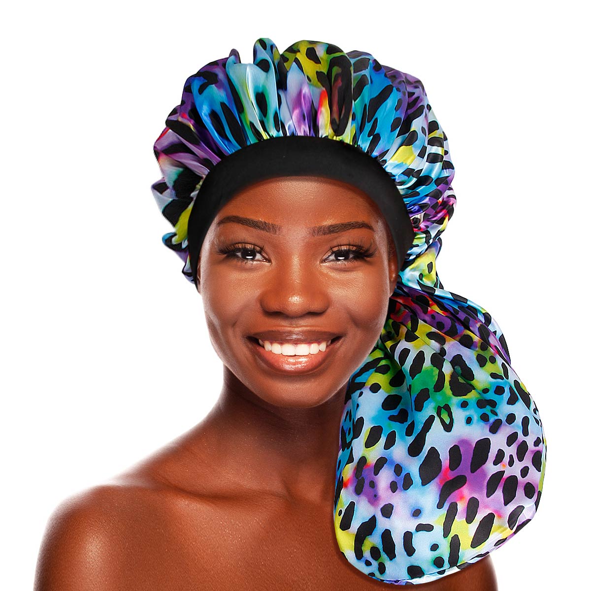 Blue Rainbow Leopard Dreadlocks Braid Bonnet