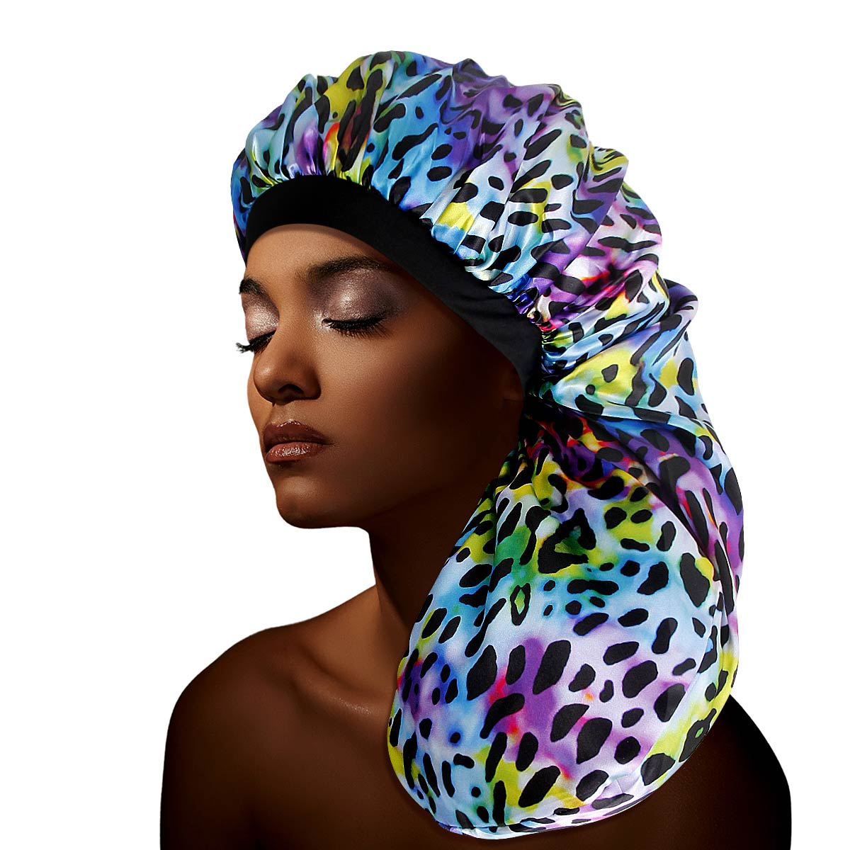 Blue Rainbow Leopard Dreadlocks Braid Bonnet
