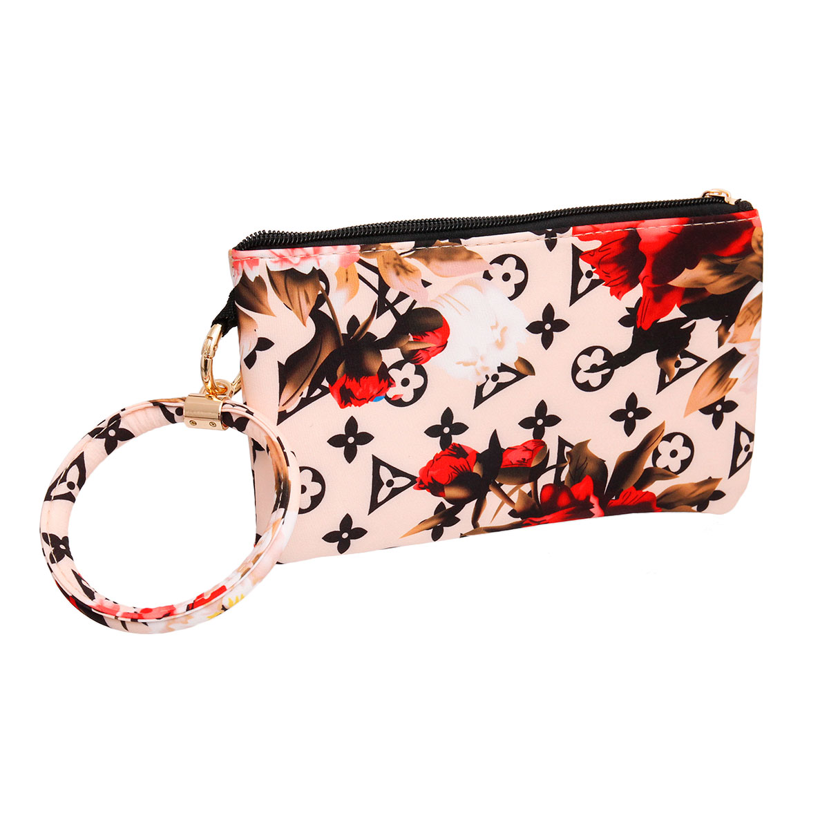 Peach LV Monogram Wristlet