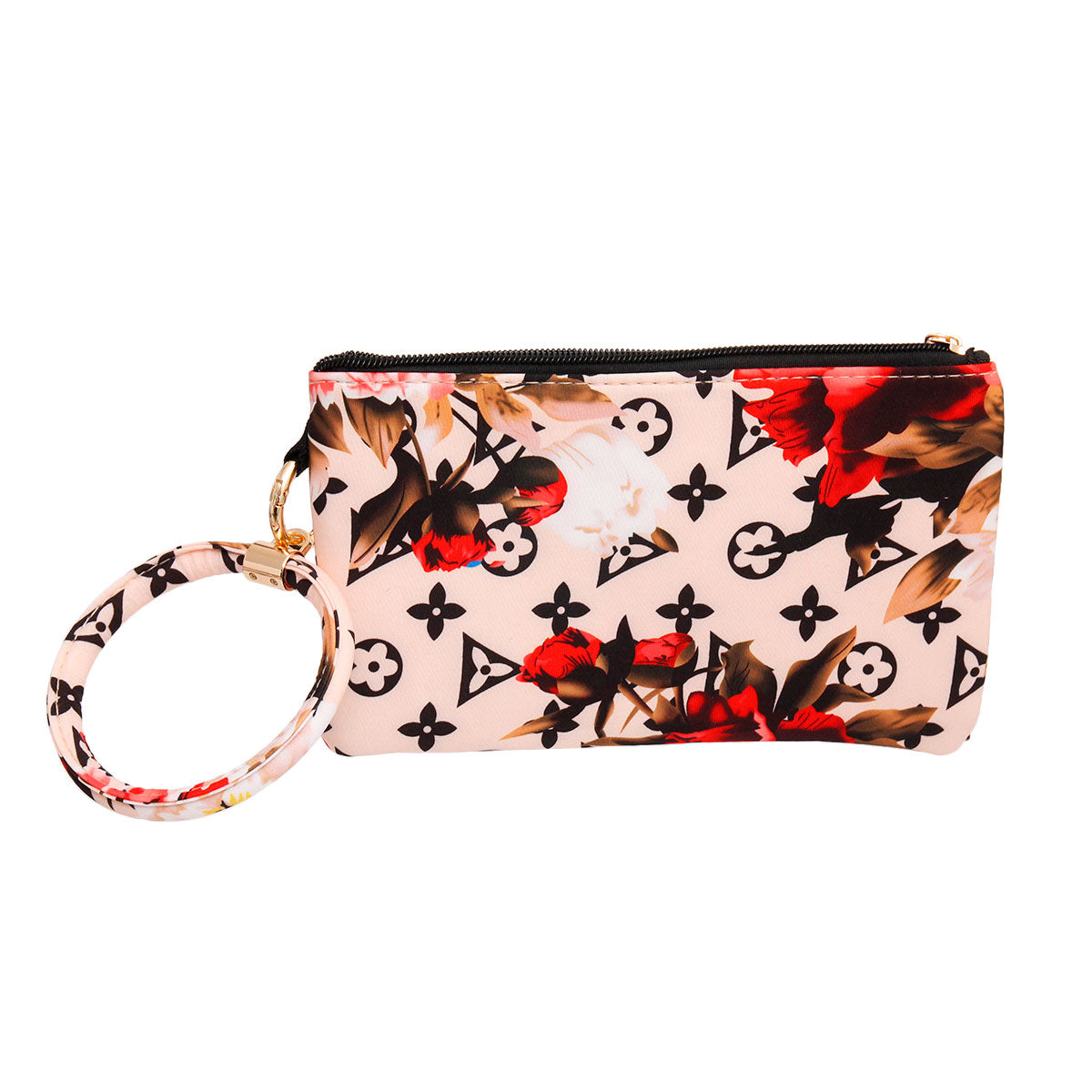 Peach LV Monogram Wristlet