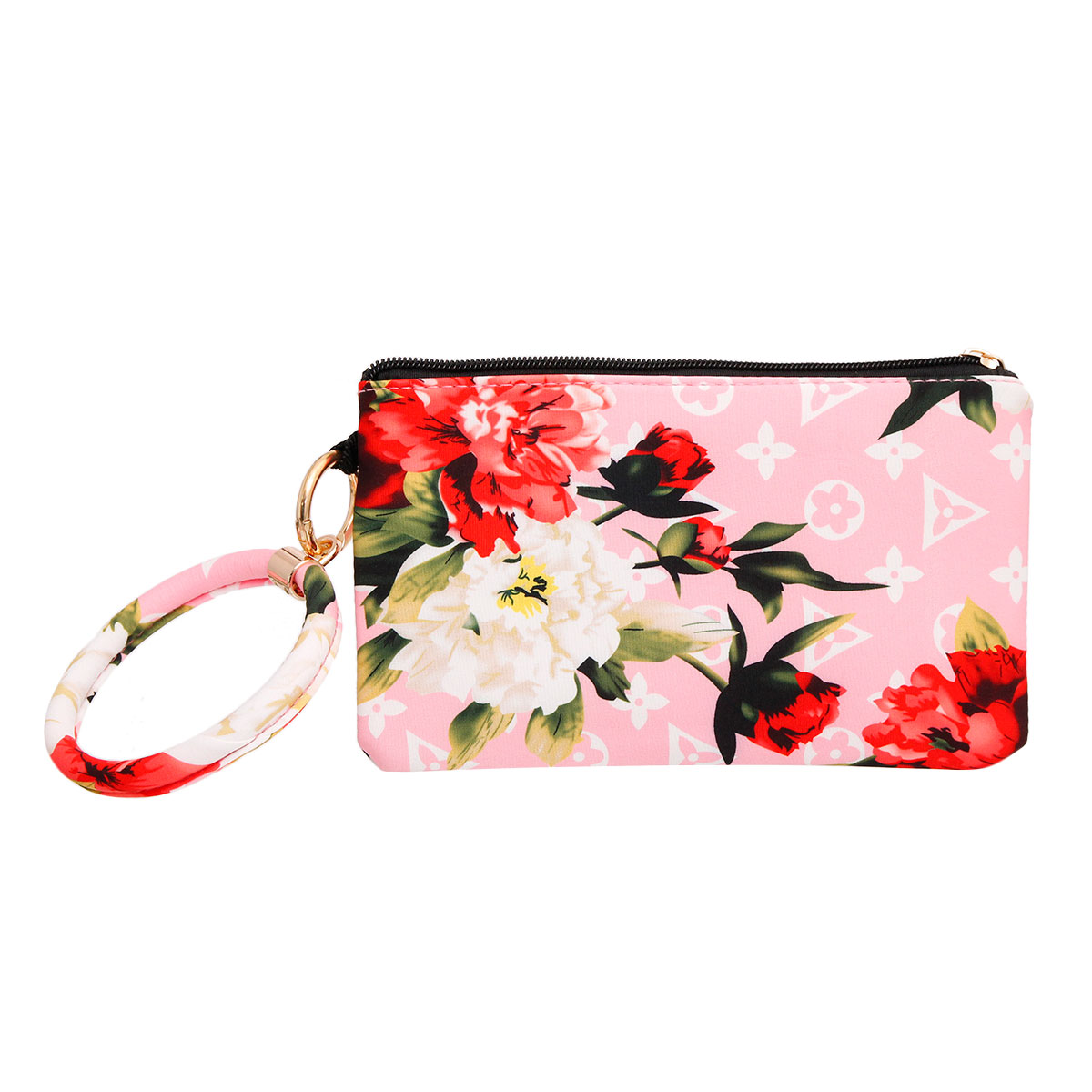 Pink LV Monogram Wristlet
