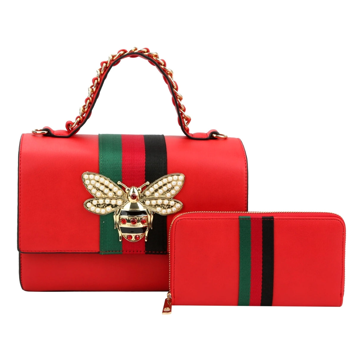 Red Bee Boxy Satchel Designer Set