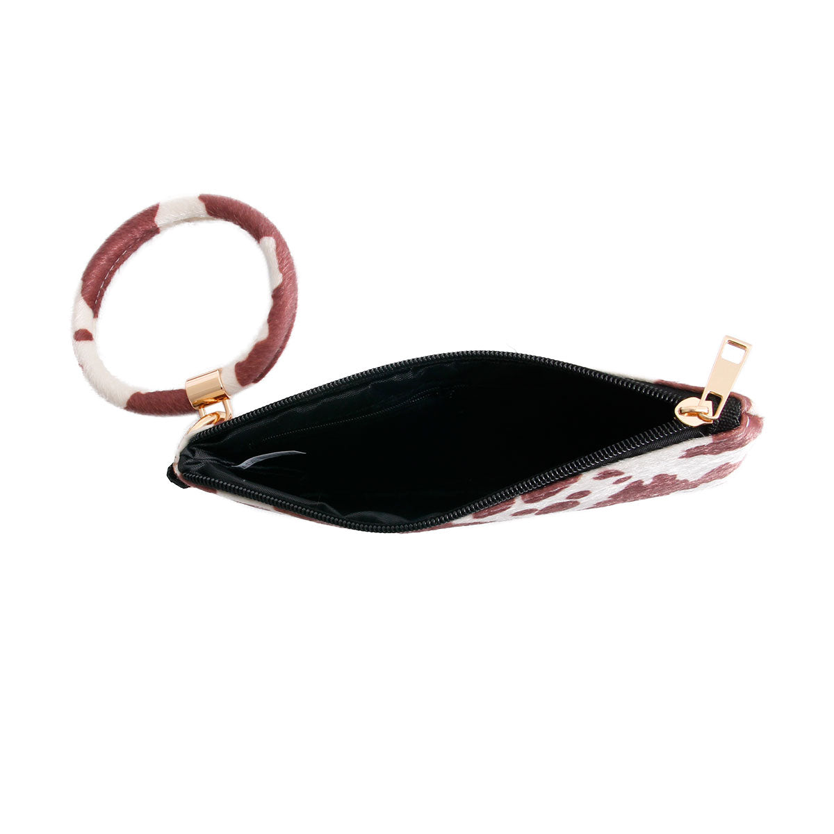 Brown and White Fur Animal Wristlet