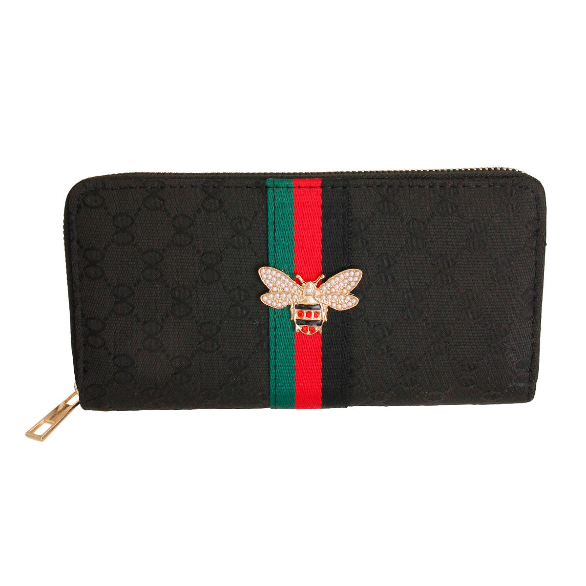 Black Designer Woven Wallet