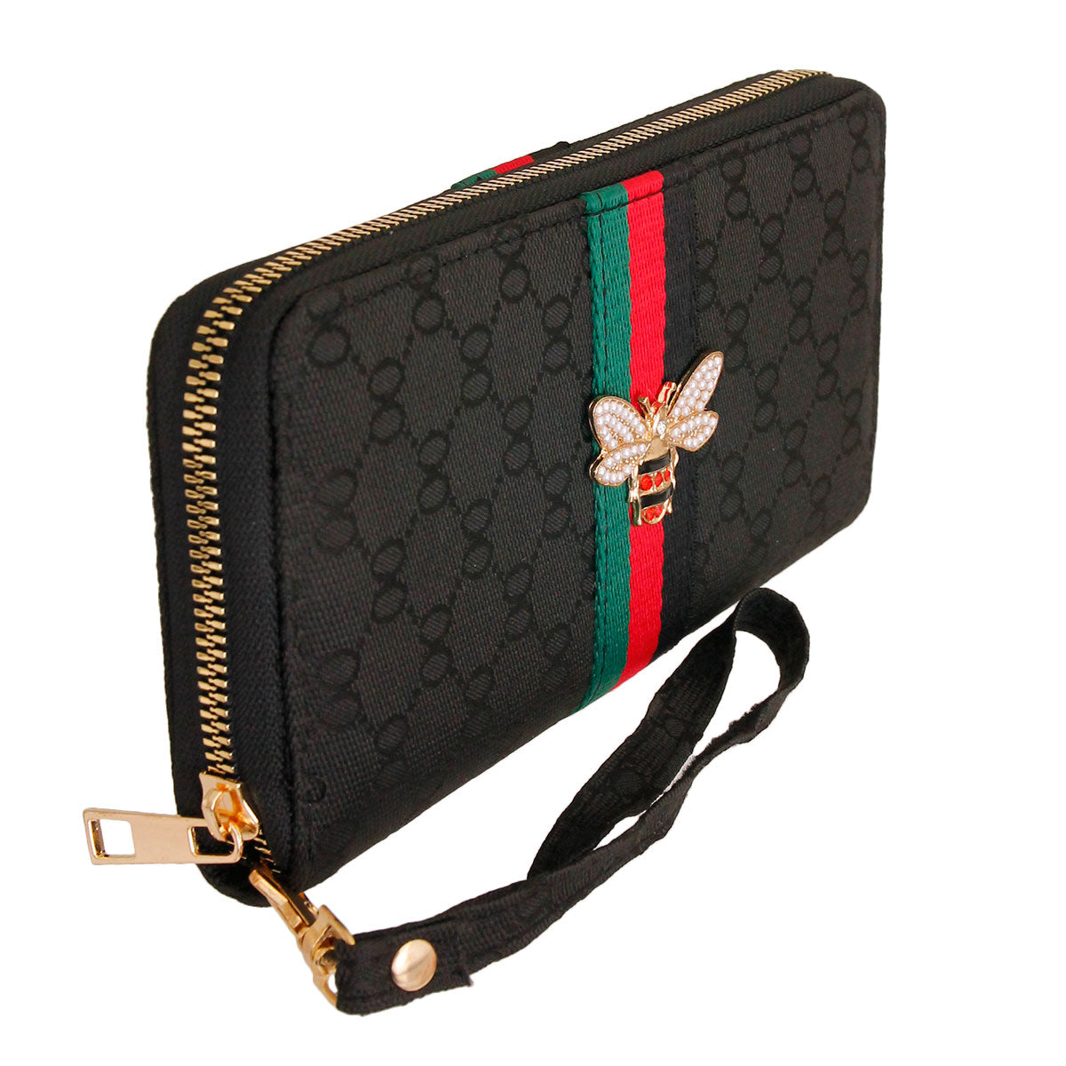 Black Designer Woven Wallet