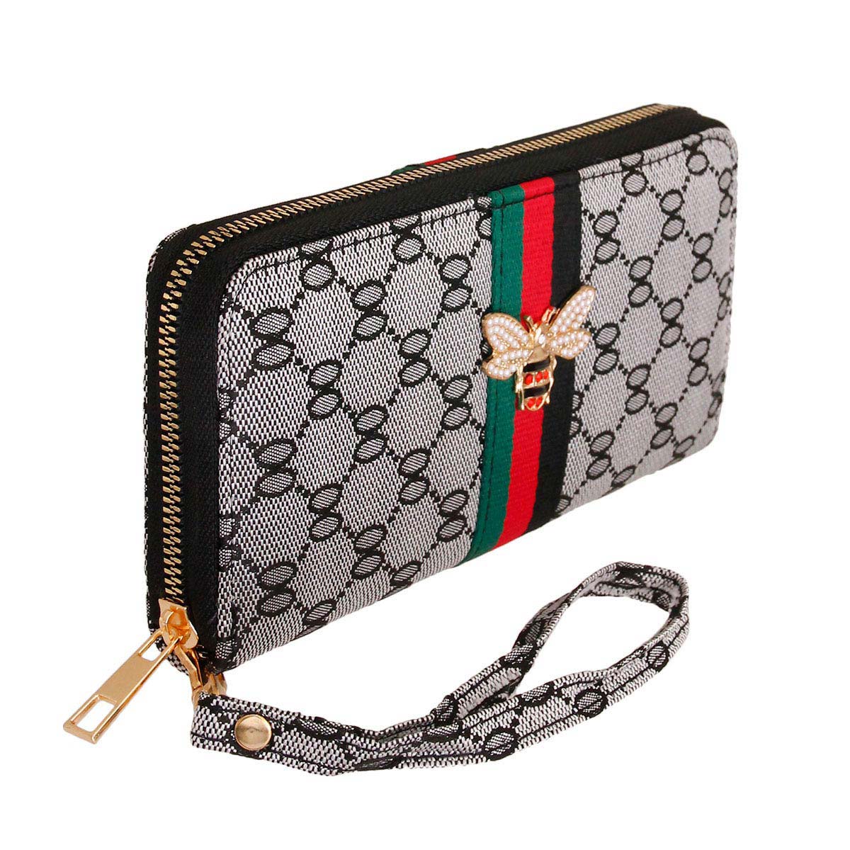 Gray Designer Woven Wallet