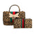 Brown Leopard Fur Boxy Satchel Set