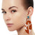 Brown Genuine Leather Cross Earrings