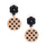 Black Flower Checkerboard Earrings