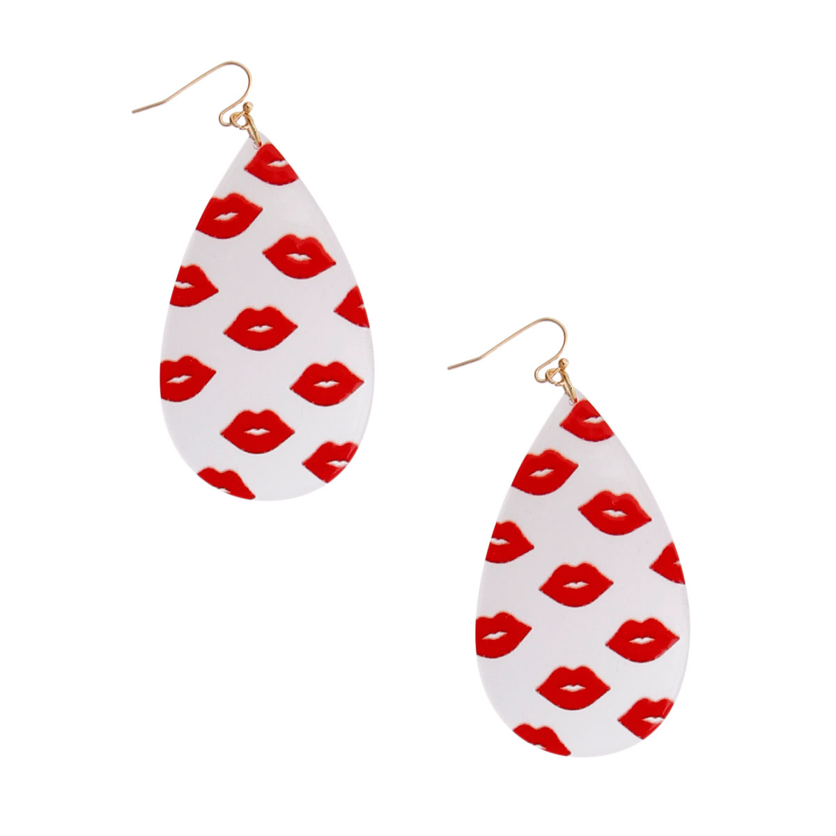 Red Lips Teardrop Earrings