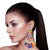 Multi Color Crystal Flower Tassel Earrings