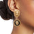 Gold and Black Designer Lion Earrings