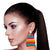 Multi Striped Beaded Teardrop Earrings