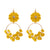 Yellow Flower and Gold Drop Hoop Earrings