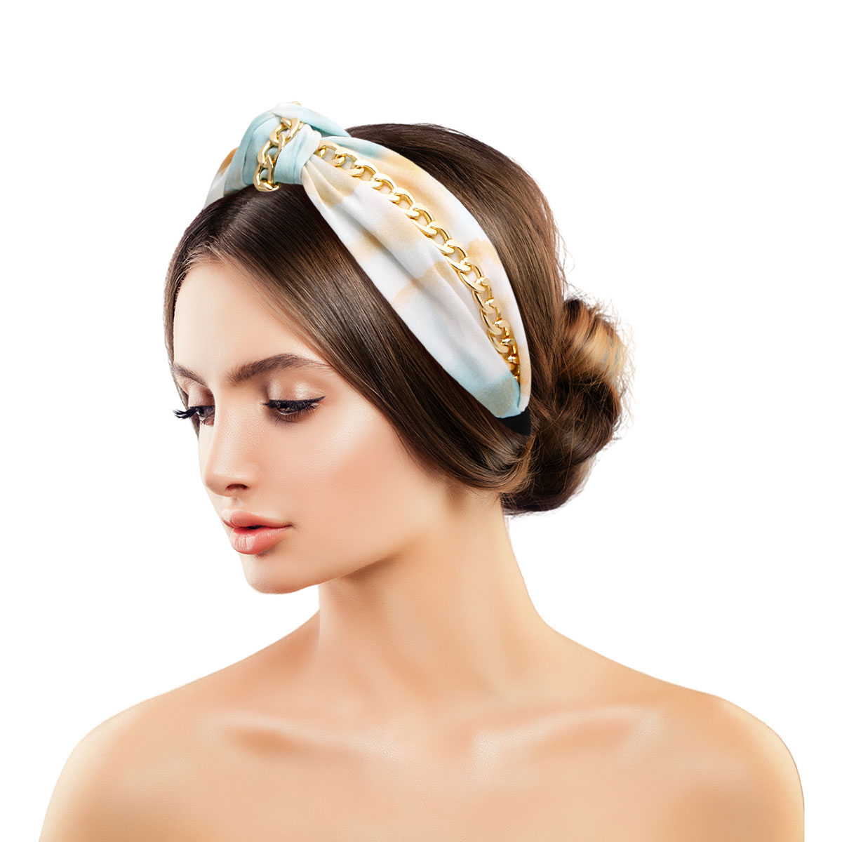 Aqua Knotted Chain Headband