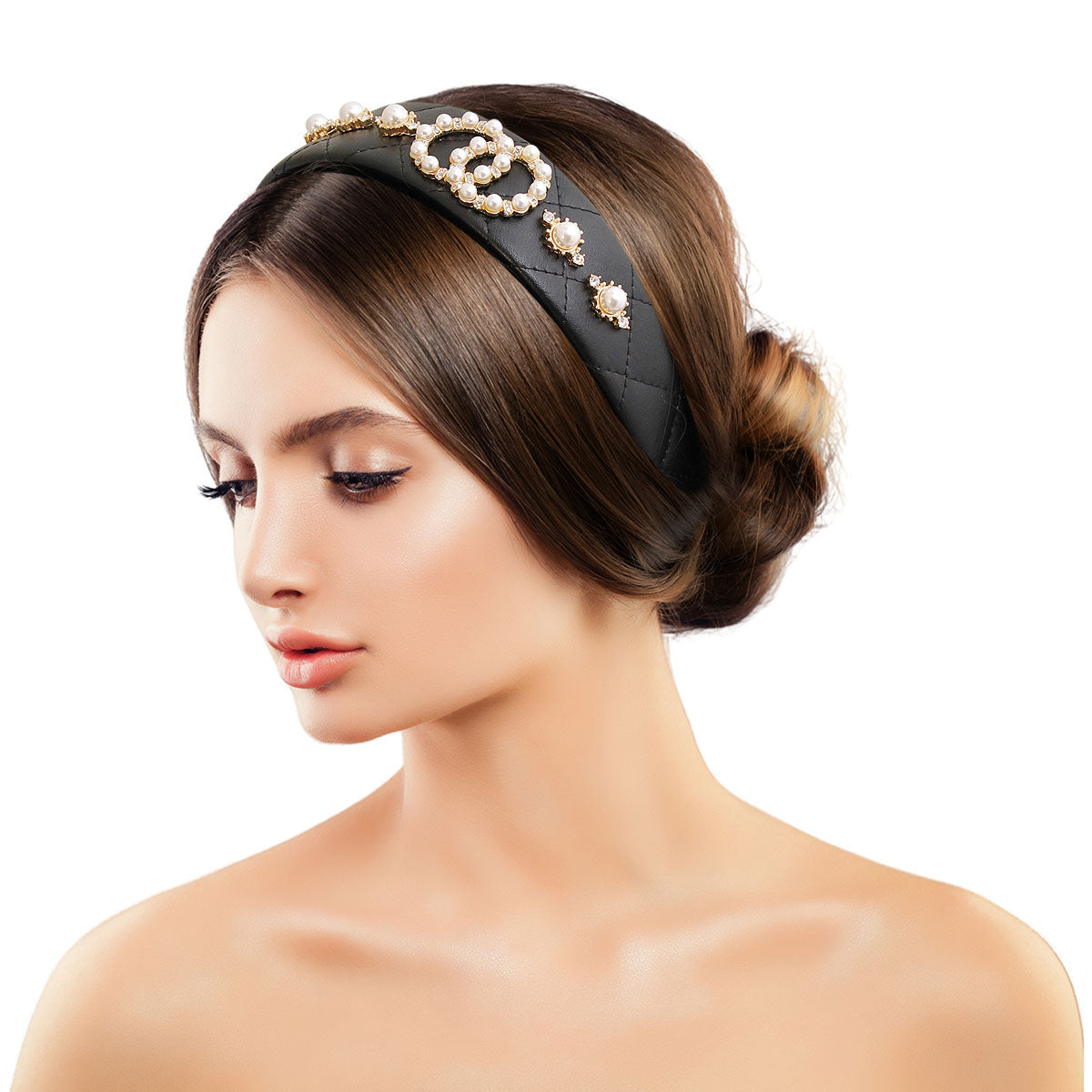 Designer Black Pearl Headband