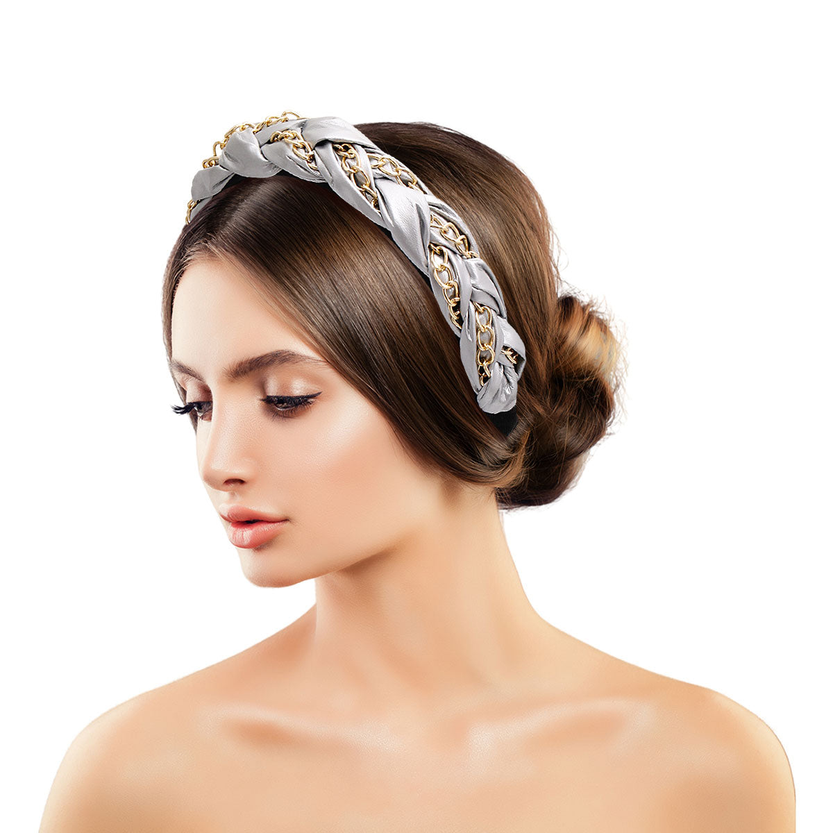 Silver Braided Chain Headband