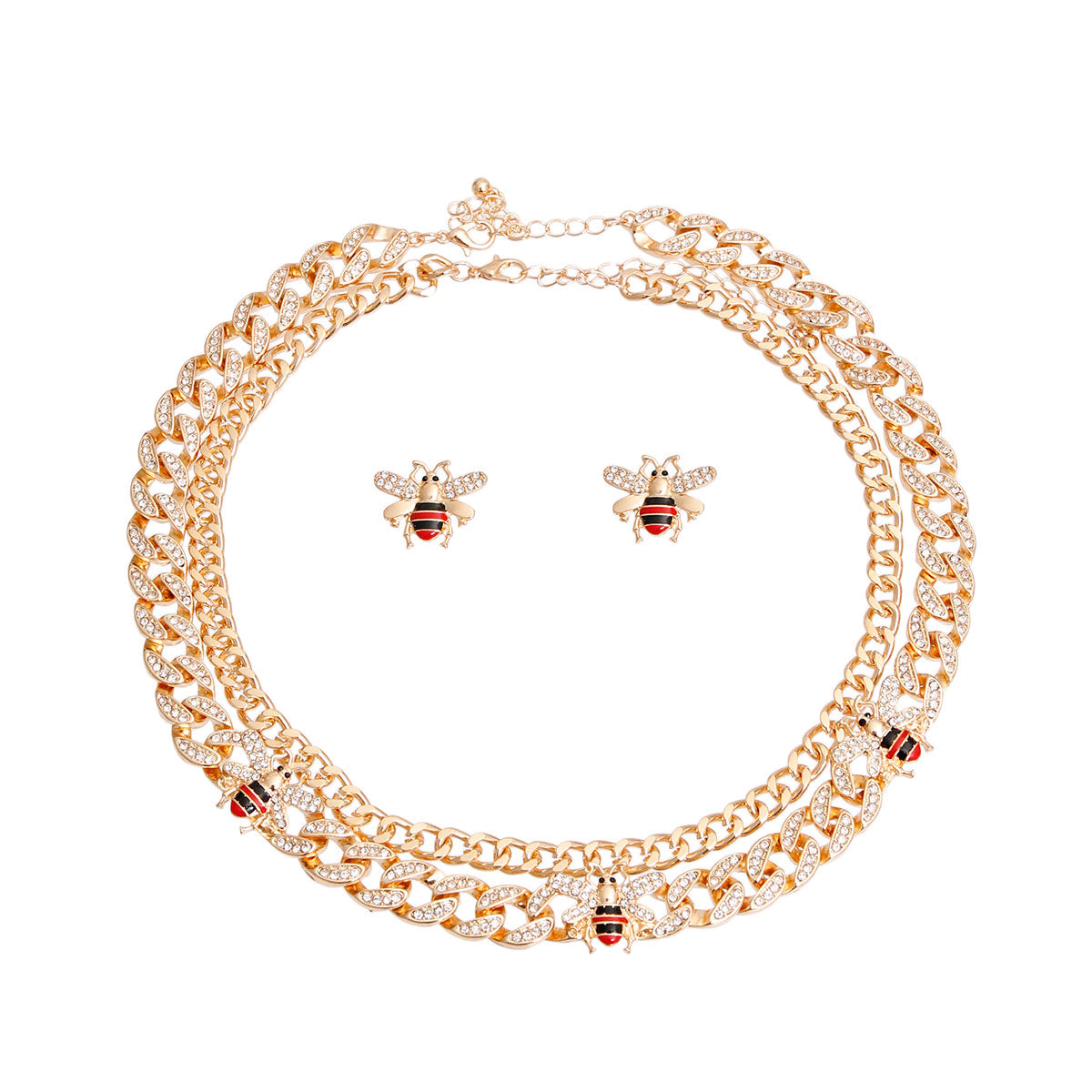 Designer Gold Double Chain Necklace